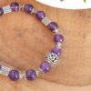 Bracelet améthyste celtique avec perles entrelacs pour Femme