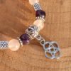 Bracelet améthyste celtique avec perle entrelacs et breloque nœud pour Femme