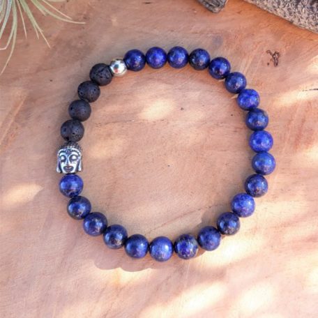 bracelet lapis lazuli homme sérénité communication lapis lazuli lave bouddha