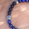 bracelet homme sérénité communication lapis lazuli lave bouddha