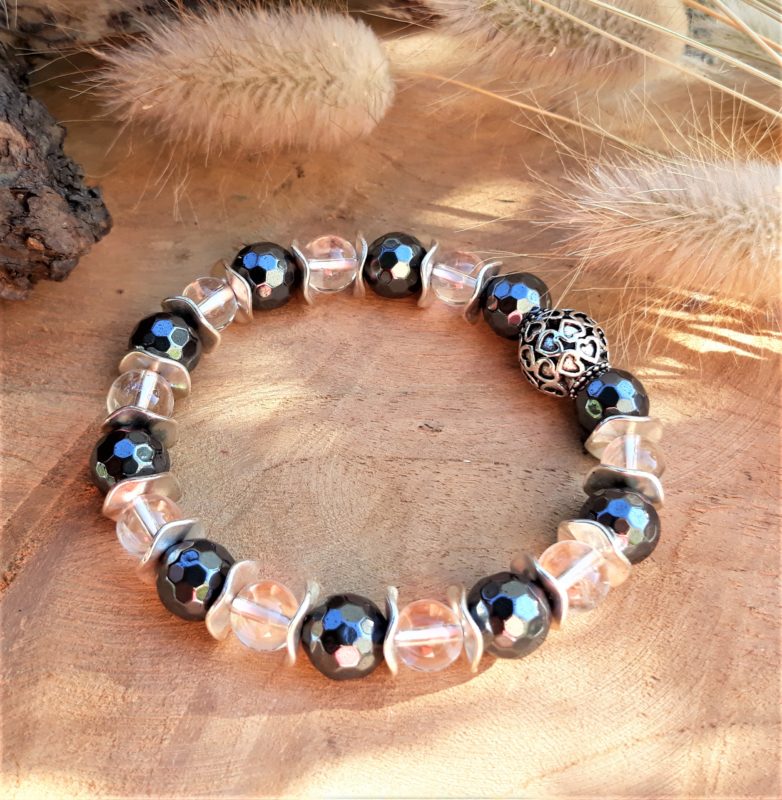 bracelet femme hématite et pierres naturelles