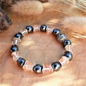 bracelet femme hématite et cristal de roche 2