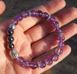 bracelet zen bien-être améthyste et hématite 3