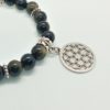 bracelet nirvana protection paix femme obsidienne dorée labradorite agate botswana détail