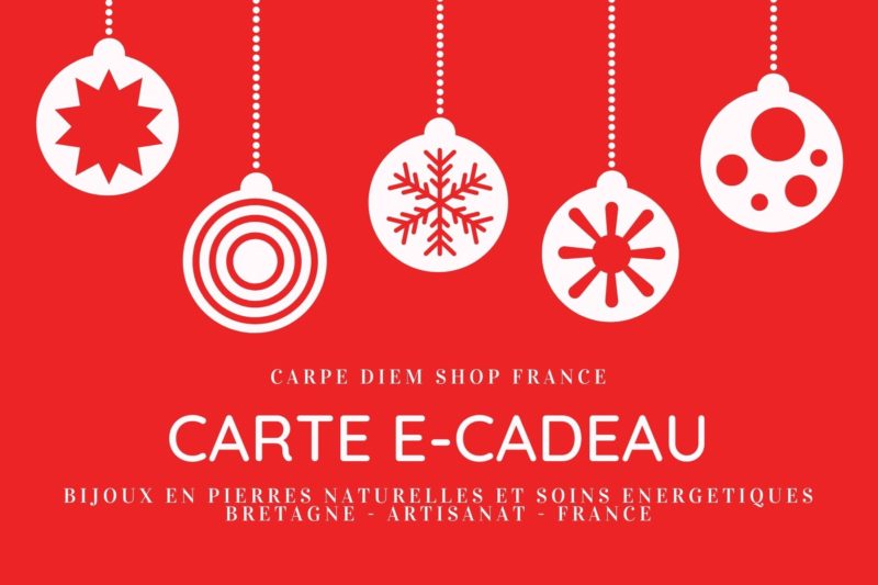 Carte e cadeau Noël Femme Homme - boutique Carpe diem Bijoux pierres