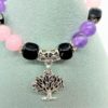 bracelet femme améthyste quartz rose agate noire arbre de vie