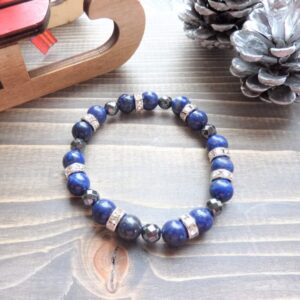 noël bracelet lapis lazuli hématite strass femme bretagne
