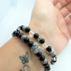 duo bracelets agate noire et cristal de roche aile cœur protection énergie spiritualité1