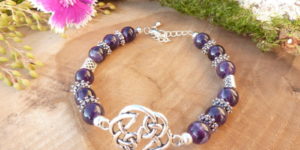 bracelet femme améthyste nœud celtique