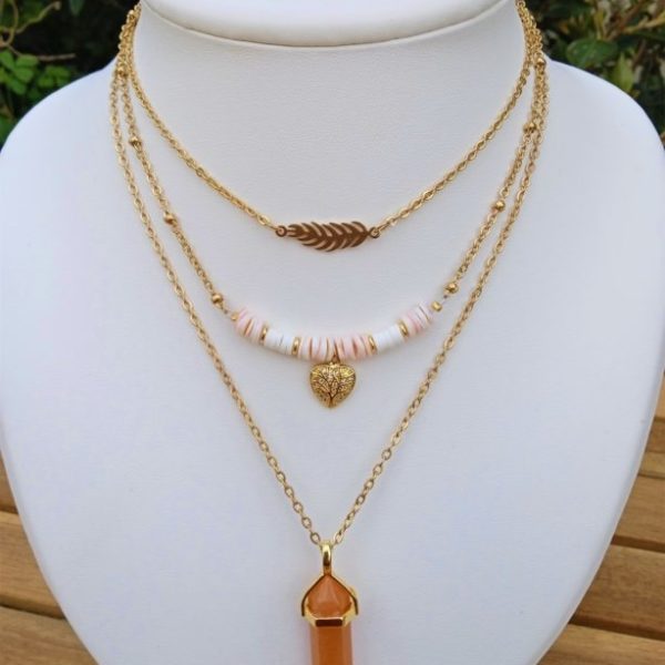 Collier Sautoir Plaqué Or Sur Acier Inoxydable - Beautytouch Paris, Neuf Avec étiquettes