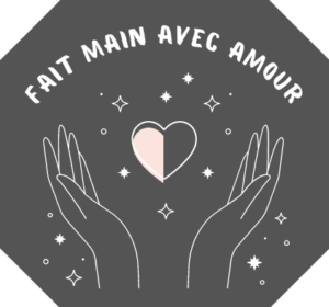 Logo fait main avec amour bijoux énergie Bretagne catherine péron