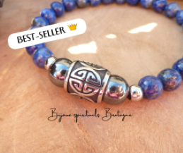 bracelet anti stress homme lapis lazuli hématite symbole longévité carpe diem bretagne depuis 2017