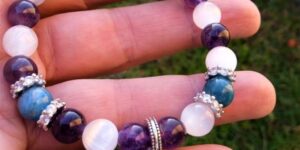 bracelet sélénite améthyste apatite femme bijou pierre naturelle bretagne 777