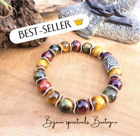 bracelet best seller triple protection oeil de tigre faucon acier inoxydable