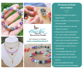 10 raisons d'acheter mes créations carpe diem bretagne depuis 2017 bijoux spirituels fait main artisanat